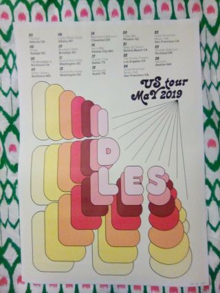 Idles Joy As An Act Of Resistance 2019 Us Tour Poster - Ltd Ed Of 300 - A2 Size