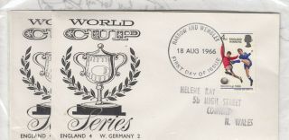 Gb Qeii 1966 World Cup Winners Fdc X 2 Harrow Wembley Cds J8925