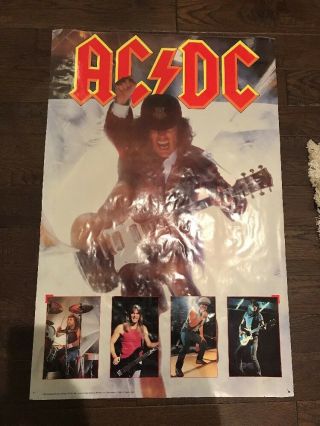 Vintage 1988 Ac/dc “blow Up Your Video Poster.  38”x24”.  Angus Young