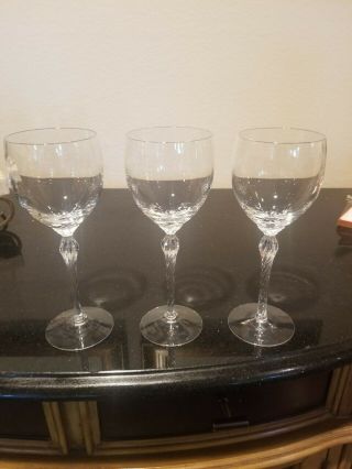Three Lenox Aria Crystal Twisted Stem Wine Glass 7.  5 "