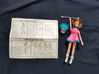 Vintage Topper 1971 Dawn Connie Majorette Doll W/ Instruction Sheet,  -