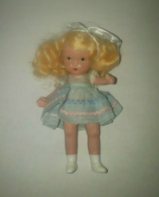 Vtg Nancy Ann Storybook Doll 128 Goldilocks Bisque Pudgy Tummy White Boots 5 "