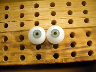 Vintage Pair Glass Eyes With Veins Human Wax Bisque Doll Age 1910 Ø 30 Mm 4295