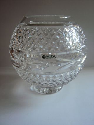 Galway Irish Crystal Rose Bowl Vase 6 " High
