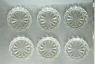 6 Hocking Glass Waterford/waffle Crystal/clear 4 " Round Coasters - Depression Eras