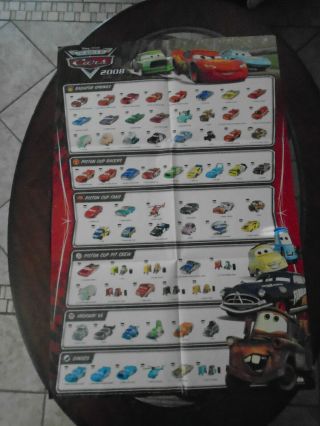2008 Collector Disney Pixar Cars Check List Poster