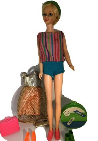 Vintage 1966 Mattel Twist & Turn Blonde Casey Barbie Doll Mod 1960’s Eyelashes