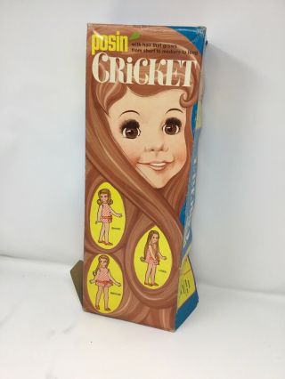 Vintage 1970 Ideal Posin Cricket Doll Box,  Clothes,  And A Pair Shoes