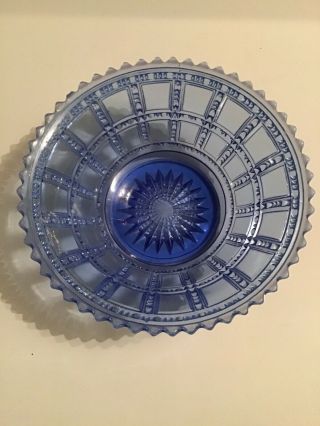 Imperial Glass Beaded Block Blue 6 Inch Round Bowl