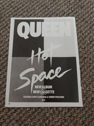 (tbebk156) Advert/poster 11x8 " Queen : Hot Space