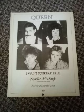 (tbebk100) Advert/poster 11x8 " Queen : I Want To Break