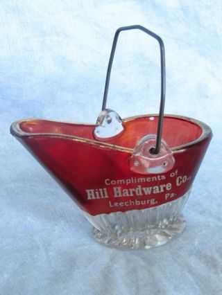 Ruby Flash Glass Souvenir Coal Scuttle Bucket – Hill Hardware Co.  (leechburg,  Pa