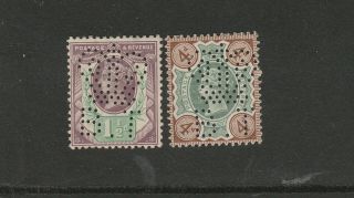Queen Victoria - 1 1/2d & 4d Jubilee Issue - Board Of Trade Perfins - Fine