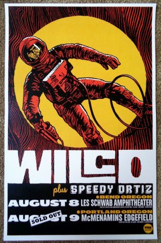 Wilco 2015 Gig Poster Bend & Edgefield Portland Oregon Concert