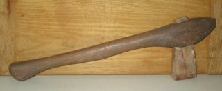Antique Native American Indian Stone Axe Mounted In Hand Made Oak Wood Handle