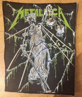 Metallica Patch Vintage Large Back Patch From And Justice For All Tour Oct 1988