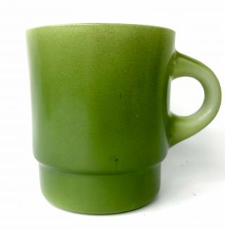 Vintage Anchor Hocking Fire King Avocado Green Coffee Mug Cup Stackable C Handle
