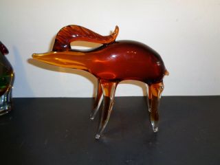Murano Art Glass Antelope/gazelle Figurine Made In Italy (10 By 8 By 2.  5 ")