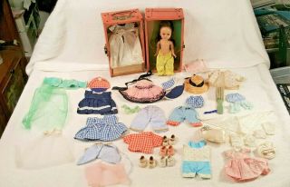 Vintage Vogue Ginny Doll With Accessories Dresses,  Shoes Clothing And Case