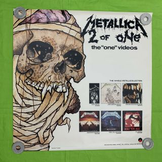 Metallica Promo Poster 1989 “2 Of One” Vhs Tape Ad 24x24 Illustration Pushead