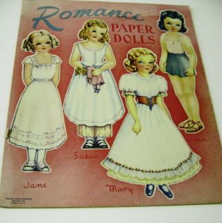 Vtg Paper Dolls 1947 Romance By Helen Page Lowe 1047 Book Uncut