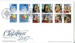 Gb 2017 Christmas Set On First Day Cover Bethlehem Cancel