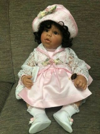 Lee Middleton Doll " Baby & Me " By Reva Schick African American Baby Girl Doll