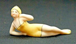 Vintage Antique German Bisque Bathing Beauty Doll Figurine Germany Risque