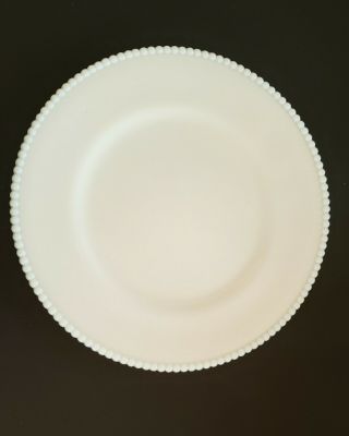 Westmoreland Beaded Edge Milk Glass Dinner Plate 10 - 1/2 "