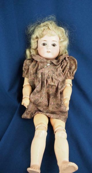 Antique Bisque Head Doll Made In Germany 1912 4 Jointed Composition Body