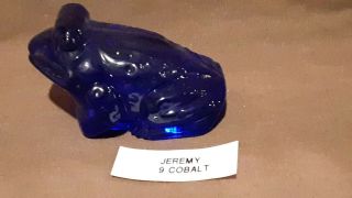 Boyd Crystal Art Glass - Jeremy,  The Frog - 9 Cobalt