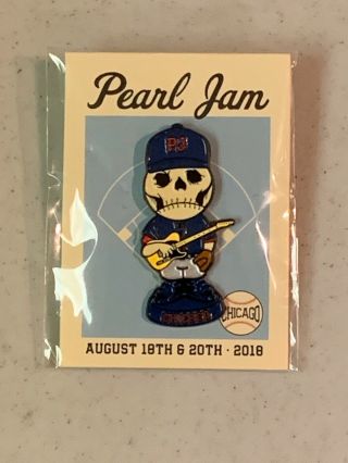 Pearl Jam Baseball Skull Enamel Pin Chicago Wrigley Field 2018