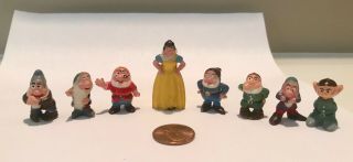 Disneykins Marx Disney Miniatures - Set Of 8 Figures - Snow White And 7 Dwarfs