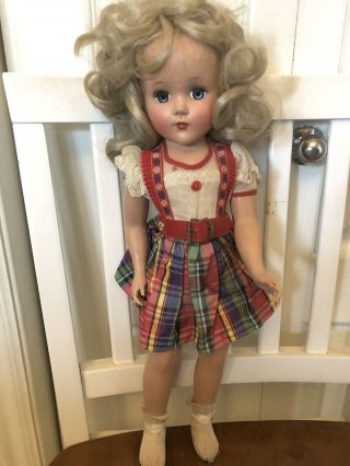 Vintage 19” Arranbee Nanette Hard Plastic Doll In Outfit