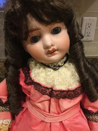 ANTIQUE 21” French PORCELAIN DOLL With composition body 2