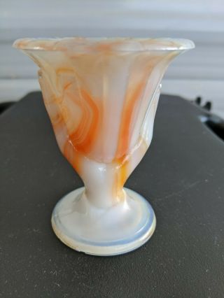 Akro Agate Glass Lili Vase Multicolor 658 Made In Usa