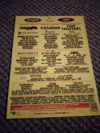 (tbebk115) Advert/poster 11x8 " Reading/leeds Festival 2012 : Kaiser Chiefs