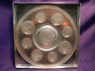 CRYSTAL COINS CRYSTAL COIN PLATE 1964 SERIES BY IMPERIAL GLASS CORP.  JFK DOLLAR 3