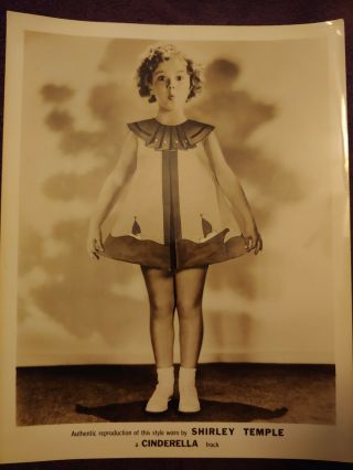 Shirley Temple Cinderella Frock Advertising Photo.  Dress Sizes Printed On Back