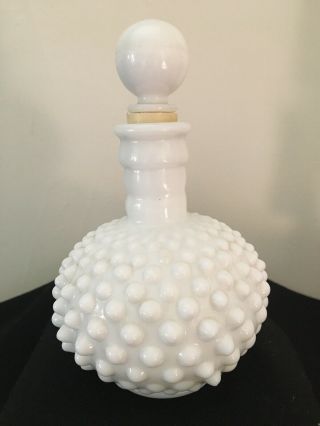 Vintage Fenton White Milk Glass Perfume Bottle Decanter With Stopper
