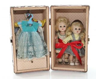 Two Ginny Walker Dolls Blue Eyes With Metal Case And Accessories