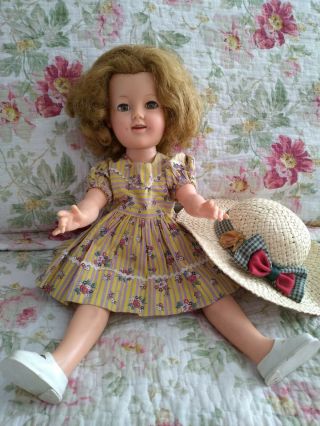 Vintage Ideal Shirley Temple Doll,  17 In 1950s Shirley Temple Vinyl All