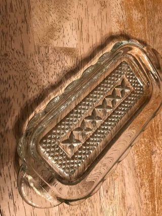 Vintage,  Anchor Hocking,  Wexford Clear Cut Glass,  Butter Dish Vgc