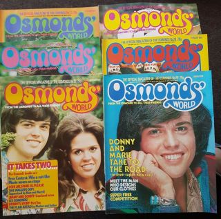 6 Issues Of Osmonds World 1975/76 23 24 25 26 28 29 Donny Marie Jimmy Osmond