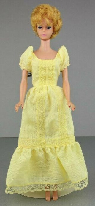 Vintage 1961 " White Ginger " Barbie 850 Doll - - Bubble Gum Lips - - With Dress