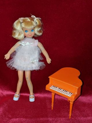 Vintage 1965 Melody In Pink Tutti With Orange Piano Pigtails & Bows