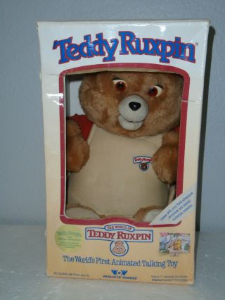 Vintage 1985 WOW Teddy Ruxpin Animated Talking Toy 2 Outfits Pillow Blanket Set 2