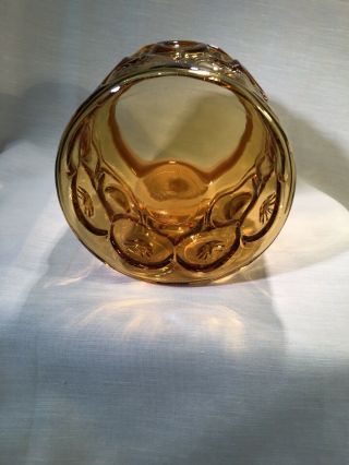 Vintage LE Smith Amber Glass Apothecary Canister Moon/Stars Second Smallest 5” 3
