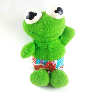 Kermit Plush 8 " Avon Muppets Babies Baby Frog 1988 Jim Henson Stuffed Animal Toy