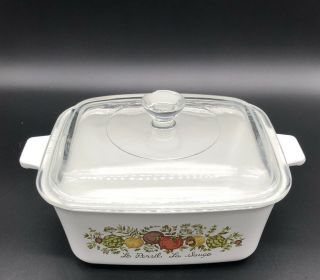 1 Vintage Corning Ware P - 4 - B Spice of Life Casserole Dish with Pyrex Glass Cover 2